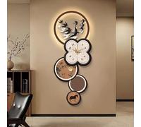 CJWKXQOL Horloge Murale 3D LED Relief Marron, Décoration Murale Lumineuse Télécommandée, Art Mural Moderne pour Salon, Entrée, Couloir, Chambre(A-Brown,32 * 80cm/12.6 * 31.5in)