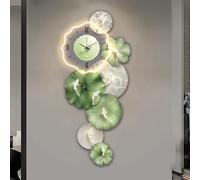 CJWKXQOL Horloge Murale LED 3D avec Design Lotus et Poisson Koi, Décoration Murale Moderne Feng Shui pour Salon, Entrée et Couloir(C-Green,36 * 80cm/14.2 * 31.5in)