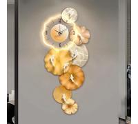 CJWKXQOL Horloge Murale LED 3D avec Design Lotus et Poisson Koi, Décoration Murale Moderne Feng Shui pour Salon, Entrée et Couloir(A-Orange,80 * 180cm/31.5 * 71in)