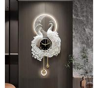 CJWKXQOL Horloge Murale Paon 3D LED - Décoration Art Relief Luxe avec Télécommande, pour Salon, Entrée et Couloir(C-Black,50 * 100cm/19.7 * 39.4in)