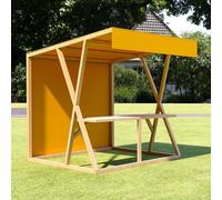CJWKXQOL Kiosque de Marché en Bois avec Auvent | Structure mobile pour marchés de producteurs, événements éphémères en extérieur(25,200*200cm/78.7*78.7in)