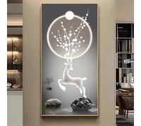 CJWKXQOL Lampe décorative Murale LED 3D Arbre Stellaire et Cerfs - Décoration Murale Moderne avec télécommande, pour Salon, entrée, Couloir(C-Gray,60 * 120cm/23.6 * 47.2in)