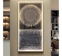 CJWKXQOL Lampe décorative Murale LED 3D Arbre Stellaire et Cerfs - Décoration Murale Moderne avec télécommande, pour Salon, entrée, Couloir(A-Gray,70 * 140cm/27.5 * 55in)