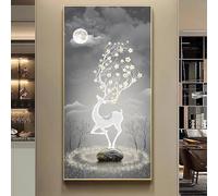 CJWKXQOL Lampe décorative Murale LED 3D Arbre Stellaire et Cerfs - Décoration Murale Moderne avec télécommande, pour Salon, entrée, Couloir(D-Gray,90 * 180cm/35.4 * 71in)