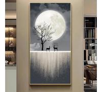 CJWKXQOL Lampe décorative Murale LED 3D Arbre Stellaire et Cerfs - Décoration Murale Moderne avec télécommande, pour Salon, entrée, Couloir(E-Gray,90 * 180cm/35.4 * 71in)