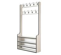 CJWKXQOL Meuble d'entrée Vestiaire, Chaussure et Porte Manteau, Console avec Rangement à Chaussures, pour Couloir, Salon, Chambre(Black Border,100x30x180cm)