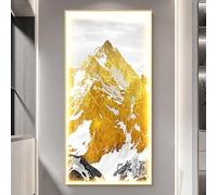CJWKXQOL Peinture Murale 3D LED Montagne Dorée, Décoration Murale Lumineuse avec Télécommande, Œuvre d'art Murale Moderne pour Salon, Entrée, Couloir(H-Yellow,60 * 120cm/23.6 * 47.2in)