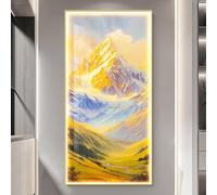 CJWKXQOL Peinture Murale 3D LED Montagne Dorée, Décoration Murale Lumineuse avec Télécommande, Œuvre d'art Murale Moderne pour Salon, Entrée, Couloir(B-Yellow,40 * 80cm/15.8 * 31.5in)