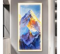 CJWKXQOL Peinture Murale 3D LED Montagne Dorée, Décoration Murale Lumineuse avec Télécommande, Œuvre d'art Murale Moderne pour Salon, Entrée, Couloir(G-Yellow,50 * 100cm/19.7 * 39.4in)