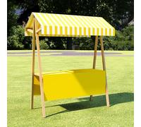 CJWKXQOL Stand de Marché Pliable en Bois avec Auvent | Structure en bois, kiosque mobile, adapté aux marchés extérieurs et producteurs(Yellow,200*200cm/78.7*78.7in)