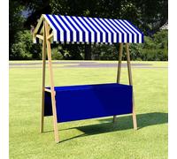 CJWKXQOL Stand de Marché Pliable en Bois avec Auvent | Structure en bois, kiosque mobile, adapté aux marchés extérieurs et producteurs(Blue,150*200cm/59.1*78.7in)