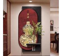 CJWKXQOL Tableau Mural 3D à LED avec Relief, Sculpture Murale Lumineuse Carpes Dorées & Courge, Décoration Murale Moderne pour Salon, Entrée, Couloir, Foyer(B-Red,60 * 120cm/23.6 * 47.2in)