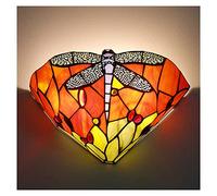 CJY-Light Applique murale Tiffany en verre, rétro, orange, chambre à coucher, salon, cuisine, couloir, sconce E27, montage mural, intérieur