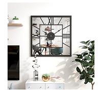 CJY- mirror Grande Horloge Murale carrée Industrielle avec Miroir horloges à Quartz Vintage en métal avec Chiffres Romains pour décor de Salon de Chambre à Coucher,B,60CM/23.6IN