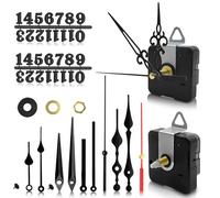 CJYBJHOM 2 Pack Mecanisme Horloge Murale Silencieux Batterie Alimentée avec 5 styles de pointeurs et 2 Ensembles de Numéros, Mecanisme Horloge Pile pour Bricoler