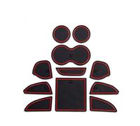 CJYCJY Tapis de Console Centrale pour Dodge Challenger 2015-2019, Tapis De Rainure De Porte Intérieure Antidérapants Caoutchouc Accessoires,Red