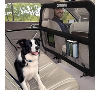 CJYMMFAN Grille de séparation pour chien pour coffre et siège arrière avec couverture plus large, barrière universelle pour voitures et SUV, filet transparent anti-mastication et cadre en métal
