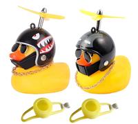 CJZZ 2 Pièces Canard en Plastique, Klaxon Velo, Accessoire Velo, Ornements de Voiture, avec Sangles et Adhésif Non Marquant