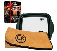 CK Gold Ensemble cadeau de grande cuve de préparation et couverture de barbecue : 1 bac de préparation de 16 L + 1 sac de repos à viande I récipient à mariner avec couvercle verrouillable et planche à