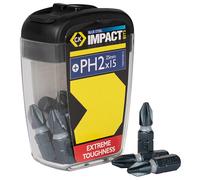 CK Tools T4560 PH2D15 Bleu Acier Impact Embout Tournevis 25mm PH2 Boîte De 15