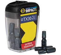 CK Tools T4560 TX30D15 Bleu Acier Impact Embout Tournevis 25mm TX30 Boîte De 15