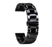 CKAKZTPTEV Bracelet de montre en céramique et acier inoxydable à dégagement rapide, adapté aux montres for hommes et femmes(Black and silver,22mm)
