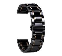 CKAKZTPTEV Bracelet de montre en céramique et acier inoxydable à dégagement rapide, adapté aux montres for hommes et femmes(Black and rose gold,20mm)