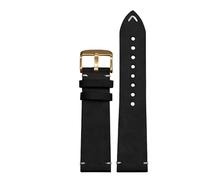 CKAKZTPTEV Bracelet de montre en cuir de remplacement à dégagement rapide, bracelet en cuir unisexe(Black gold)