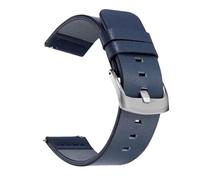 CKAKZTPTEV Bracelet de rechange vintage en cuir for homme et femme(Blue Silver,22mm)