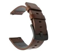 CKAKZTPTEV Bracelet de rechange vintage en cuir for homme et femme(Brown Black,22mm)