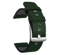 CKAKZTPTEV Bracelet de rechange vintage en cuir for homme et femme(Green Silver,18mm)