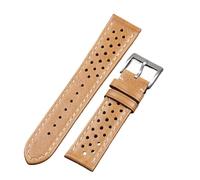 CKAKZTPTEV Bracelet de rechange vintage en cuir for hommes et femmes(Begie,20mm)