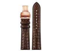 CKAKZTPTEV Bracelet en cuir ciré classique à changement rapide for hommes et femmes(A-Brown rose gold,17mm-Width)