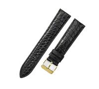 CKAKZTPTEV Bracelet en cuir ciré classique à changement rapide for hommes et femmes(Black-Golden-K1,19mm)