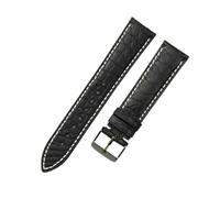 CKAKZTPTEV Bracelet en cuir ciré classique à changement rapide for hommes et femmes(Black White-Black-K1,22mm)