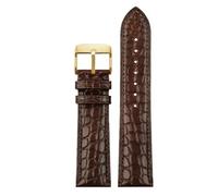 CKAKZTPTEV Bracelet en cuir ciré classique à changement rapide for hommes et femmes(Brown golden,21mm-Width)