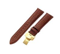 CKAKZTPTEV Bracelet en cuir ciré classique à changement rapide for hommes et femmes(Brown-Golden-B1,19mm)