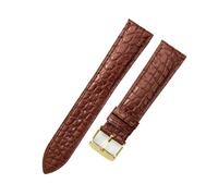 CKAKZTPTEV Bracelet en cuir ciré classique à changement rapide for hommes et femmes(Brown-Golden-K1,14mm)