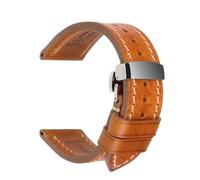 CKAKZTPTEV Bracelet en cuir ciré classique à changement rapide for hommes et femmes(LB Butterfly Clasp,24mm)