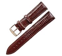CKAKZTPTEV Bracelet en cuir texturé Bracelet à boucle ardillon Convient aux femmes et aux hommes(Brown Rosegold,24mm)