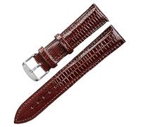 CKAKZTPTEV Bracelet en cuir texturé Bracelet à boucle ardillon Convient aux femmes et aux hommes(Brown Silver,12mm)