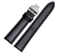 CKAKZTPTEV Bracelets de montre en cuir vintage unisexes à dégagement rapide(Black 1 silver,23mm)