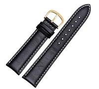 CKAKZTPTEV Bracelets de montre en cuir vintage unisexes à dégagement rapide(Black 2 gold,20mm)