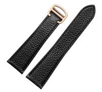 CKAKZTPTEV Bracelets de montre en cuir vintage, unisexes, à dégagement rapide(Black-rose gold,17mm)
