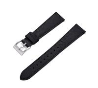 CKAKZTPTEV Bracelets de montre en cuir vintage unisexes à dégagement rapide(Black-Silver,20mm)