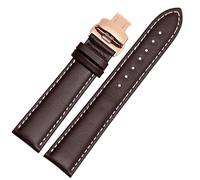 CKAKZTPTEV Bracelets de montre en cuir vintage unisexes à dégagement rapide(Brown 3 rose gold,18mm)
