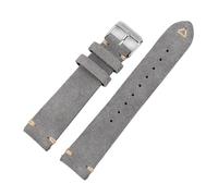 CKAKZTPTEV Bracelets de montre en cuir vintage unisexes à dégagement rapide(Gray,21mm black buckle)