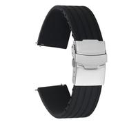CKAKZTPTEV Correa De Reloj De Silicona Correa De Reloj De Caucho Suave Universal(Black,24mm)
