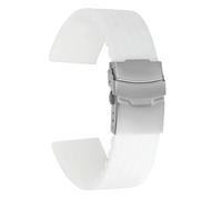 CKAKZTPTEV Correa De Reloj De Silicona Correa De Reloj De Caucho Suave Universal(White,20mm)