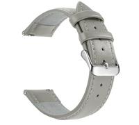 CKAKZTPTEV Genuine Leather Strap With Stainless Steel Buckle Quick Strap Change(Gray Silver,18mm)